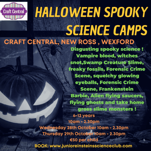 Halloween Camp Spooky Science for kids Craft Central, New Ross, Wexford