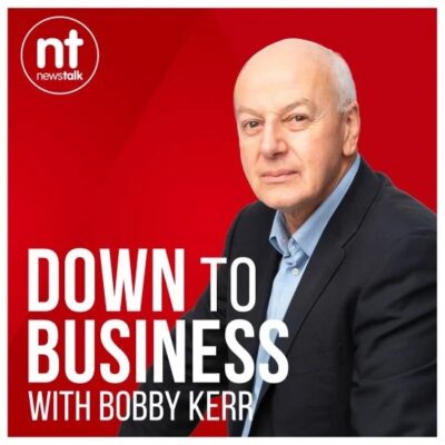 Bobby Kerr talks to Junior Einsteins owner Tracey Jane Cassidy and franchisee James Murtagh