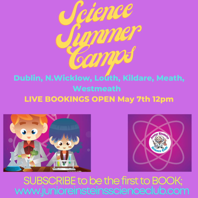 SCIENCE SUMMER CAMPS; LIVE for Bookings on May 7th 12pm Junior