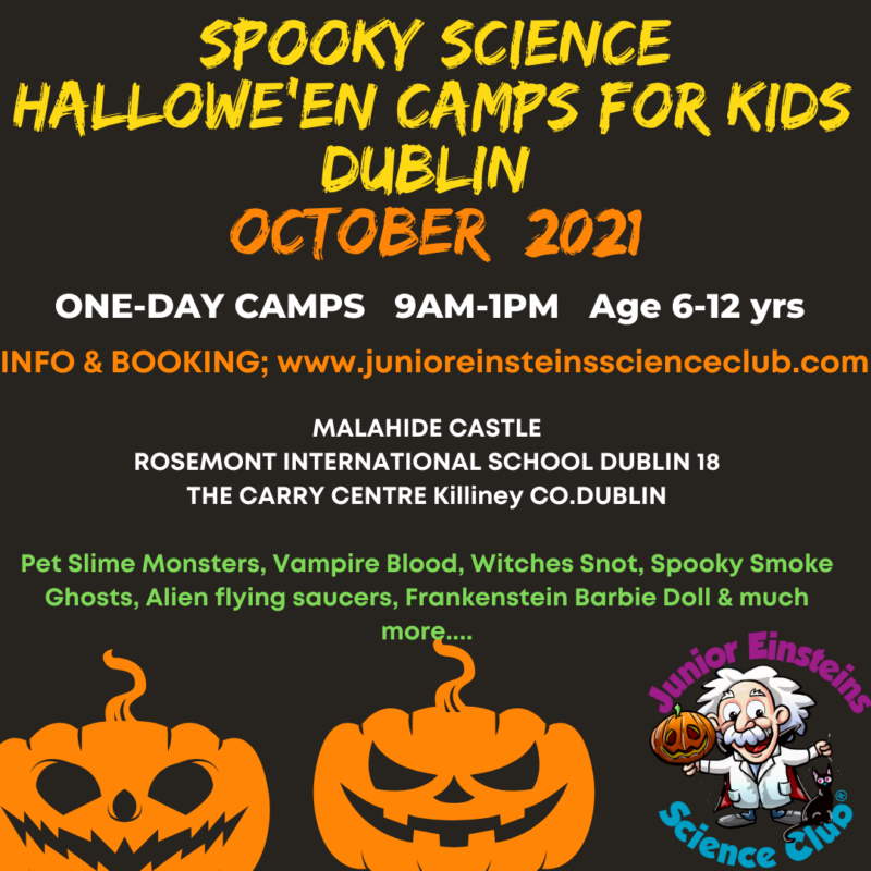 Halloween camps Dublin Junior Einsteins Science Club