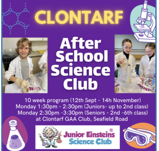 Clontarf After School Science Club - Mondays 1:30pm -2:30pm (Junior Group)