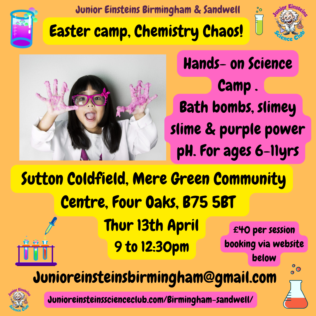 Science Camps for Kids- Chemistry Chaos SuttonColdfield, Four Oaks Birmingham