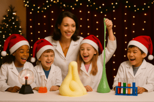 Junior Einsteins Science Club® Christmas Camps 2025 – Festive Fun Meets Real Science! STEM experiments for kids this Christmas